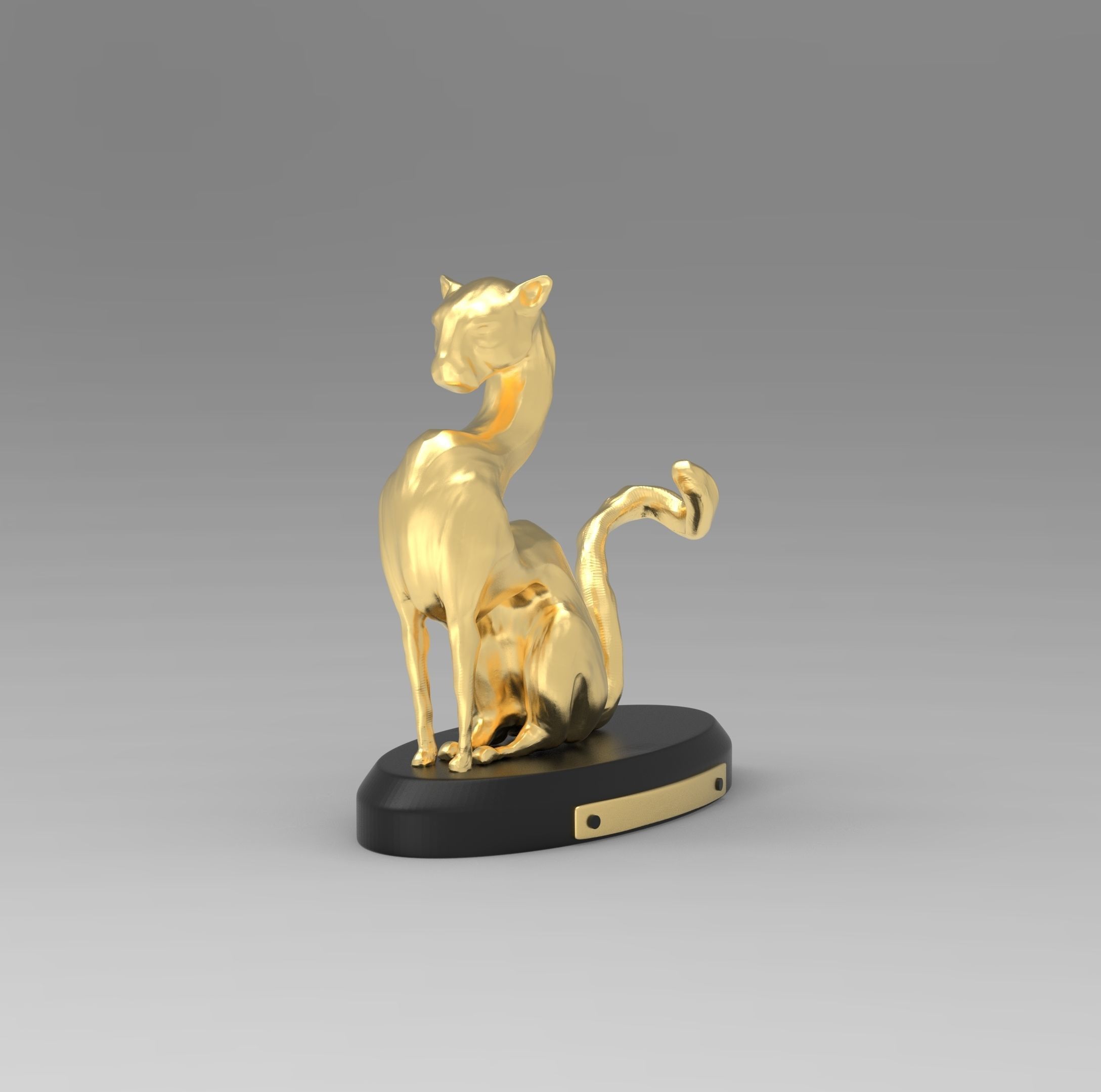 The Feng Shui Golden Leopard Statue 3D print model_2