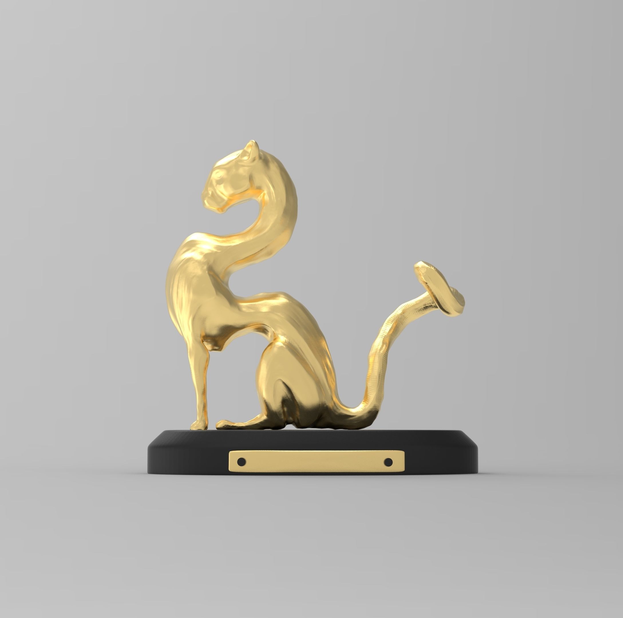 The Feng Shui Golden Leopard Statue 3D print model_1