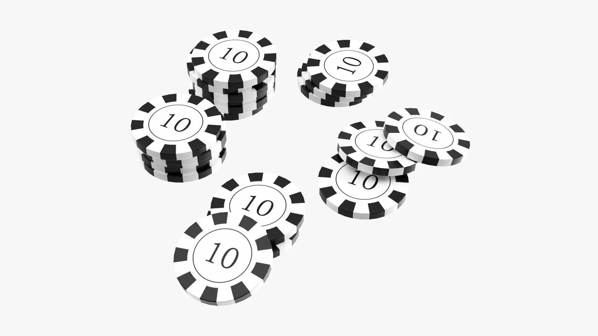 Stacks of casino chips 01 3D model