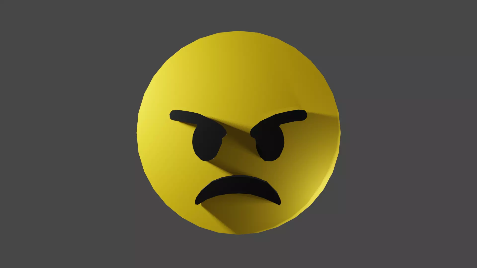 Angry mad emoji face 3d model Free low-poly 3D model