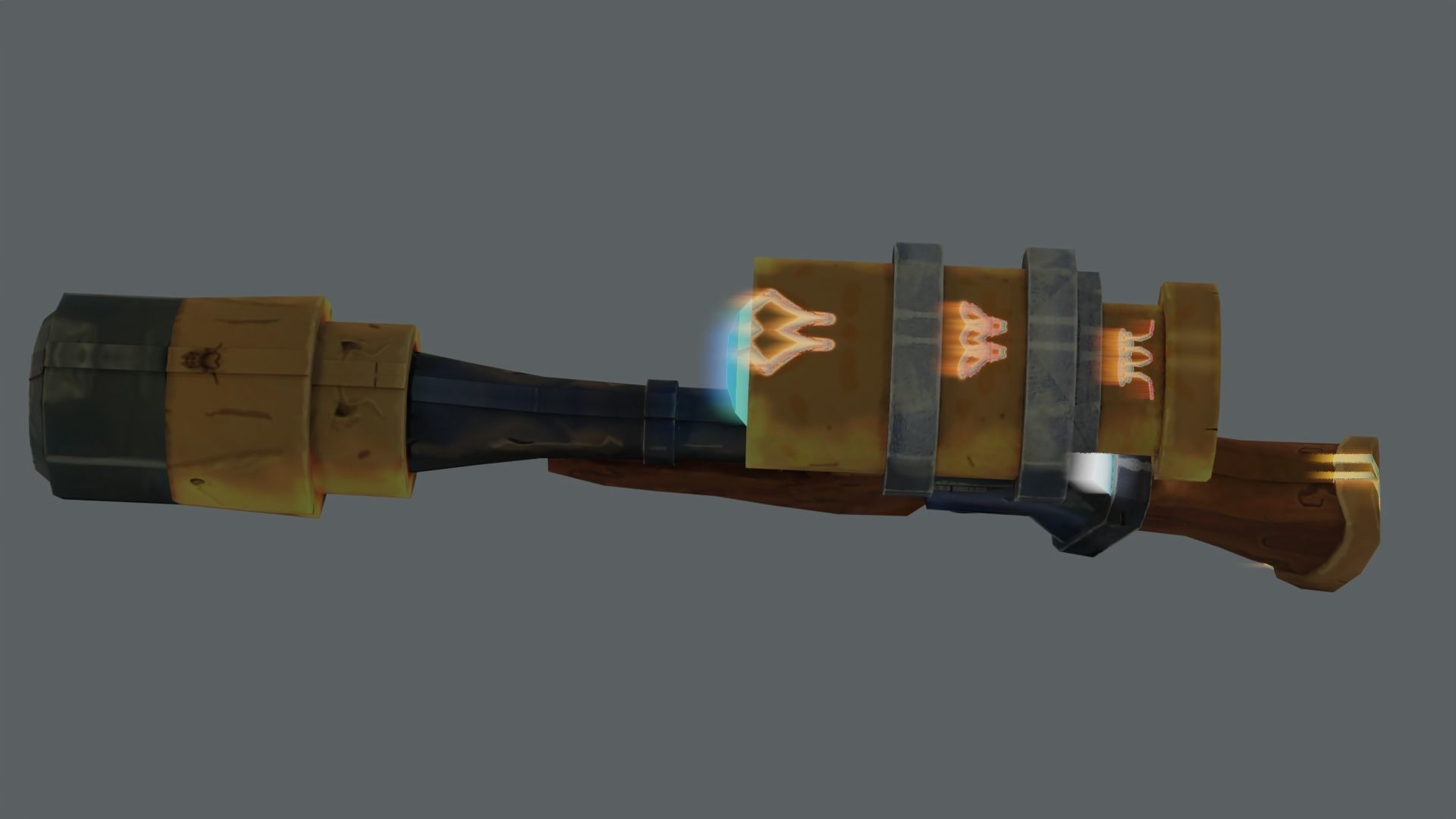 Shakabula gun with light Low-poly 3D model_2