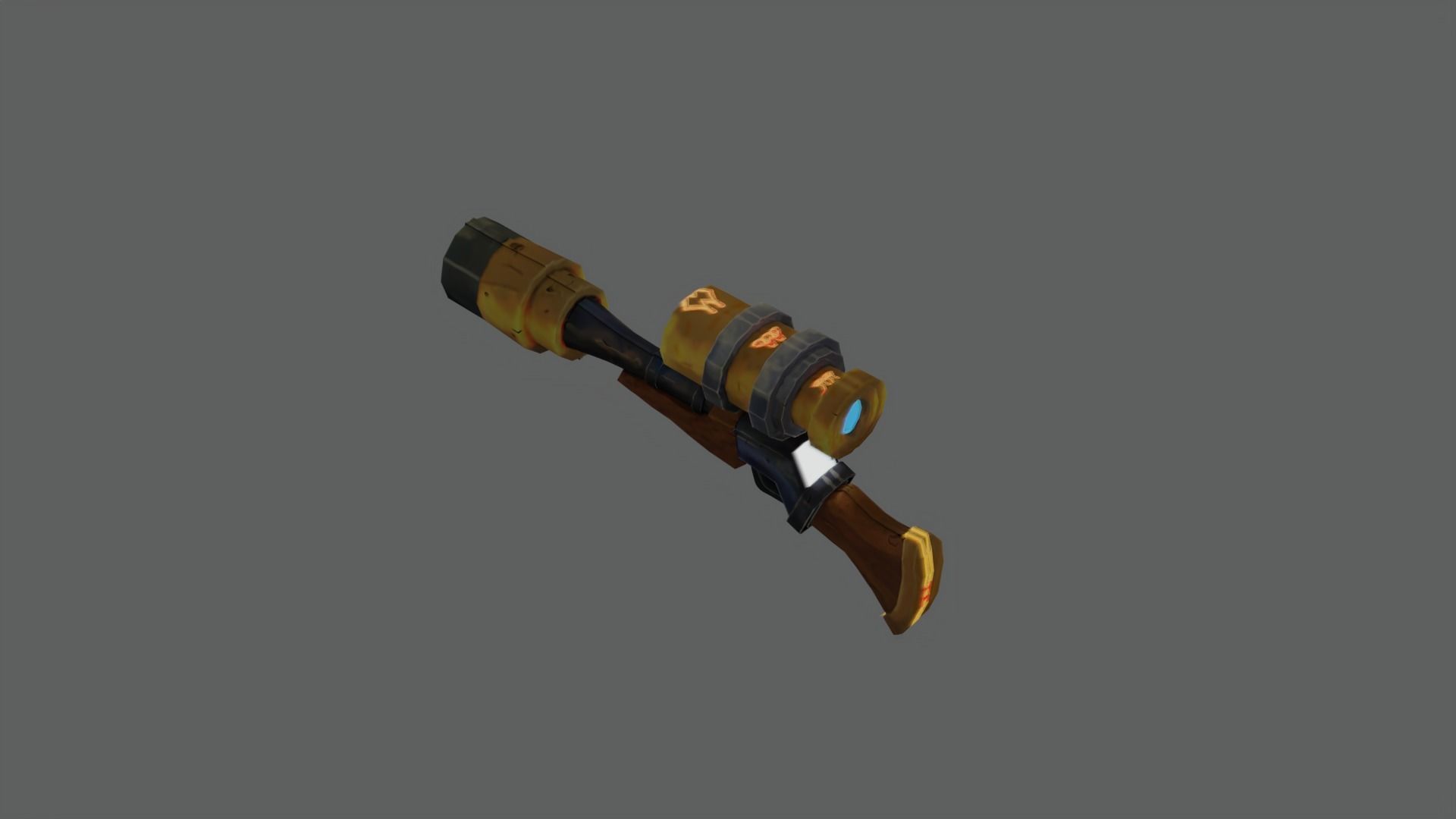 Shakabula gun with light Low-poly 3D model_1