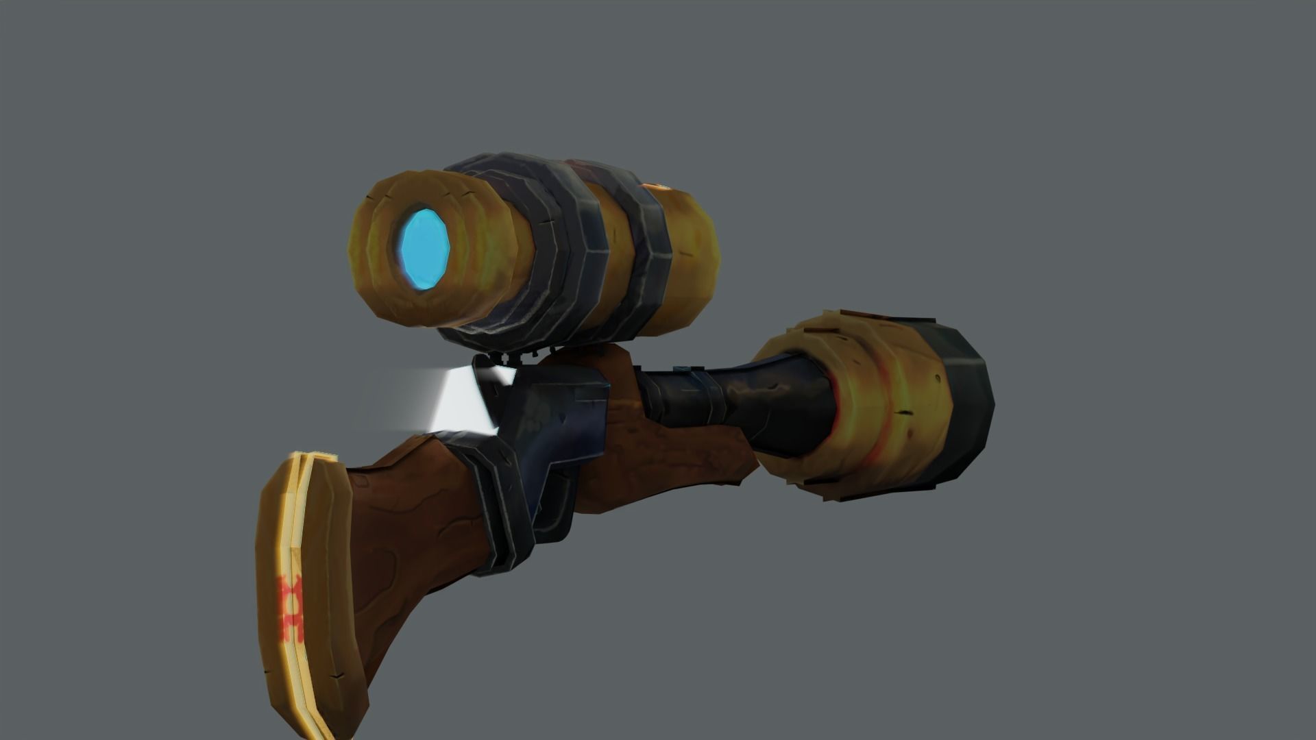 Shakabula gun with light Low-poly 3D model_5