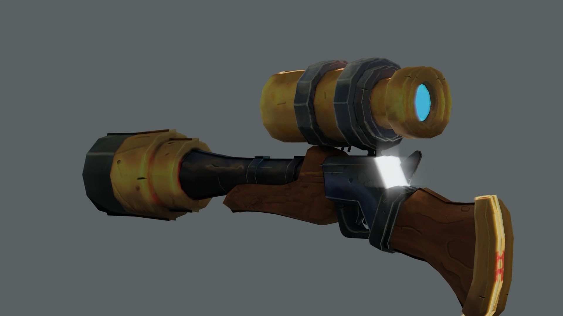 Shakabula gun with light Low-poly 3D model_4