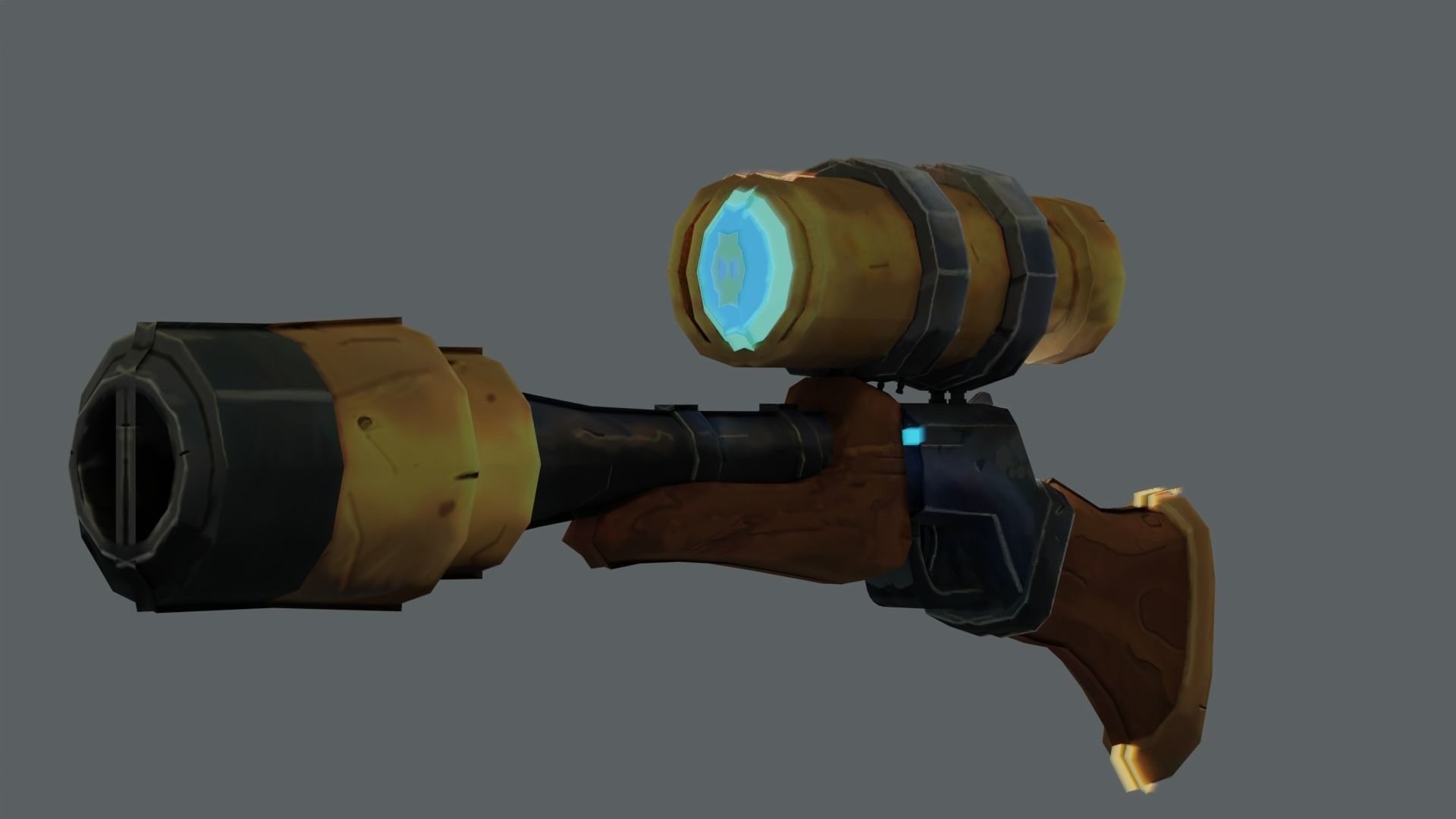 Shakabula gun with light Low-poly 3D model_3