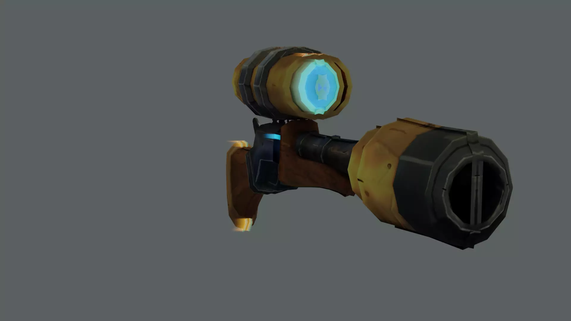 Shakabula gun with light Low-poly 3D model_0