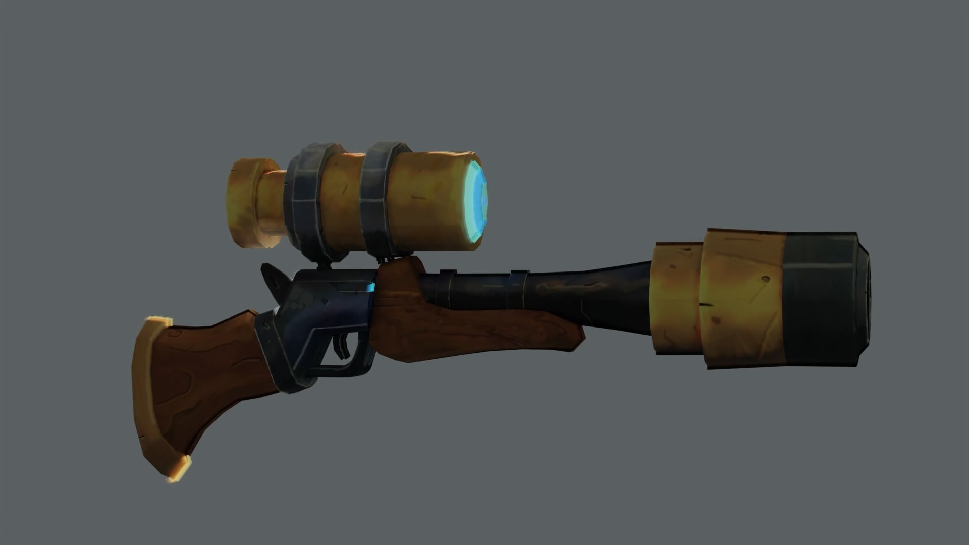 Shakabula gun with light Low-poly 3D model_6