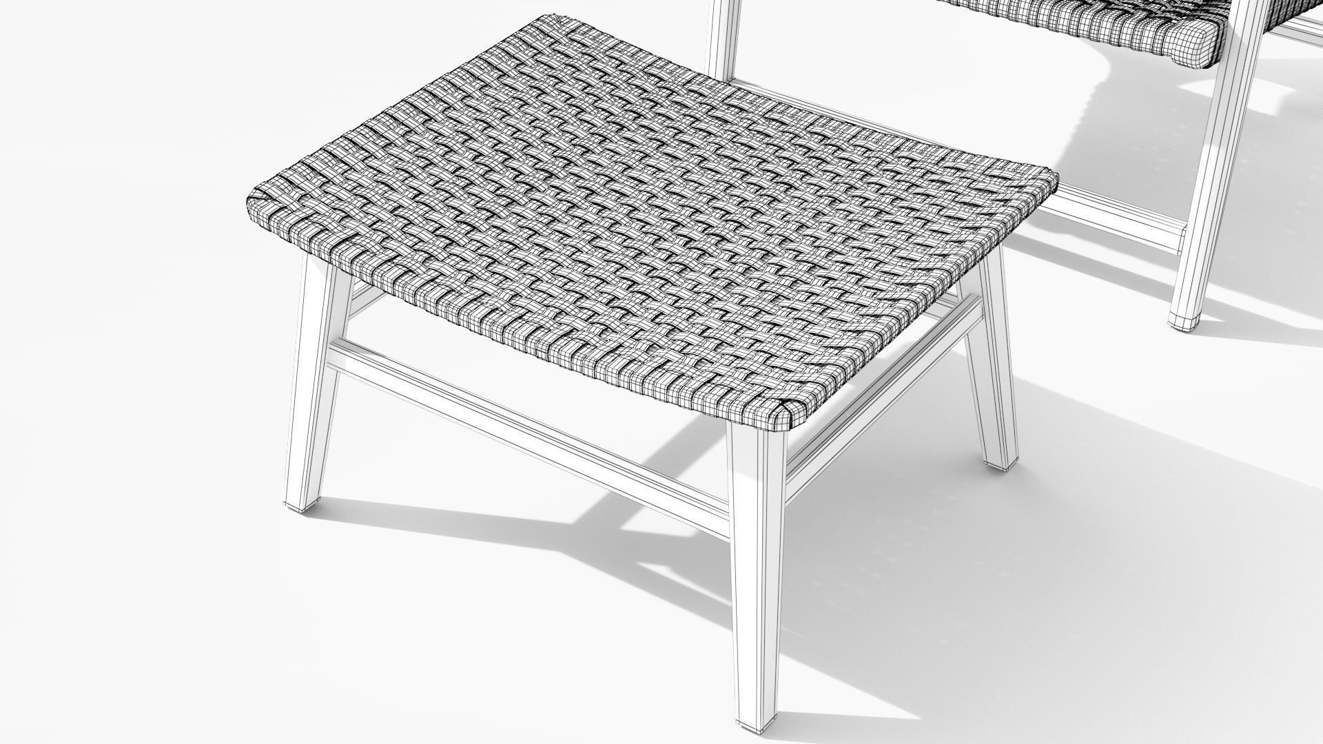 Reni Freckle Gray Lounge Chair Low-poly 3D model_10