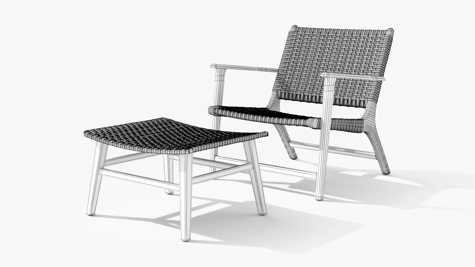 Reni Freckle Gray Lounge Chair Low-poly 3D model_18