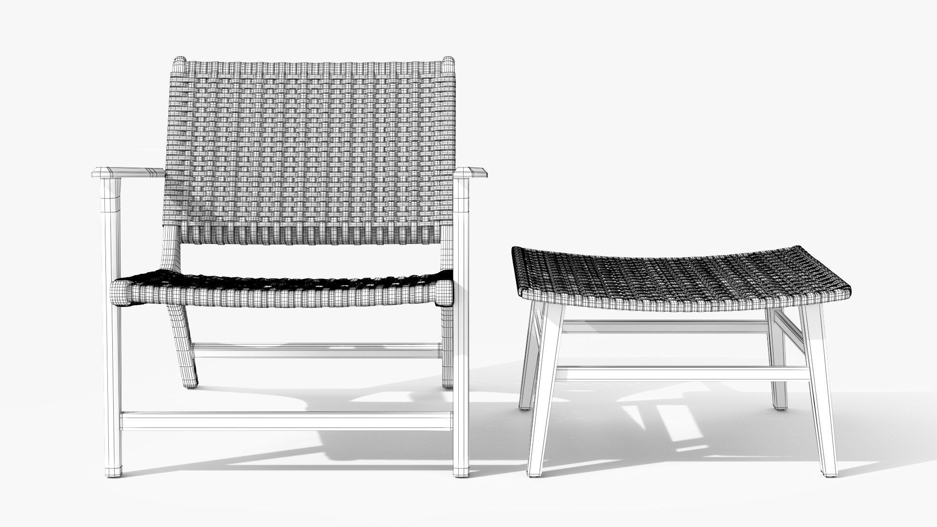Reni Freckle Gray Lounge Chair Low-poly 3D model_17