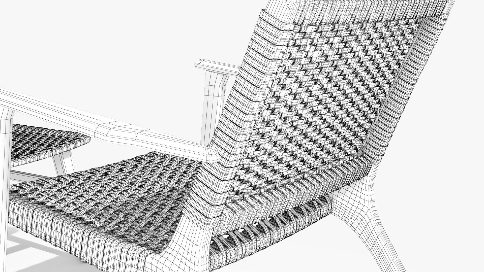 Reni Freckle Gray Lounge Chair Low-poly 3D model_14