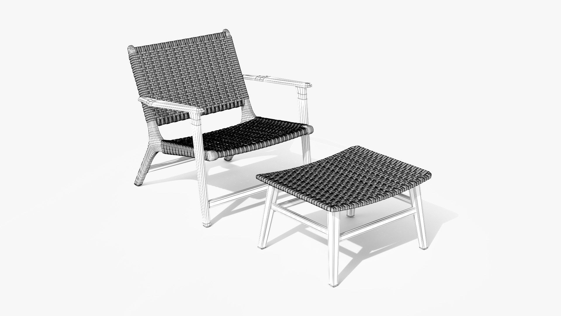 Reni Freckle Gray Lounge Chair Low-poly 3D model_16