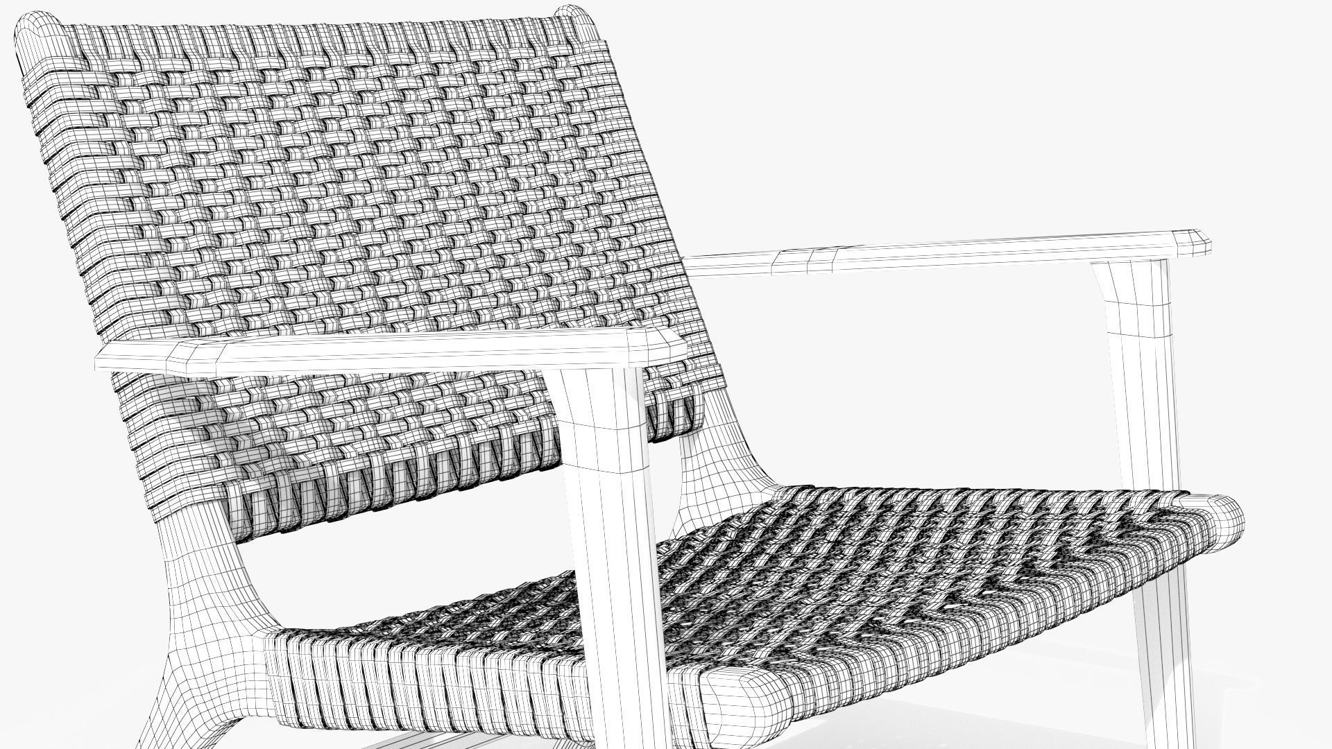 Reni Freckle Gray Lounge Chair Low-poly 3D model_11