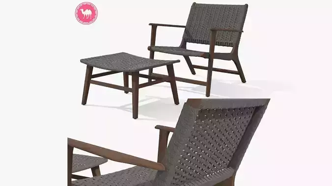 Reni Freckle Gray Lounge Chair Low-poly 3D model