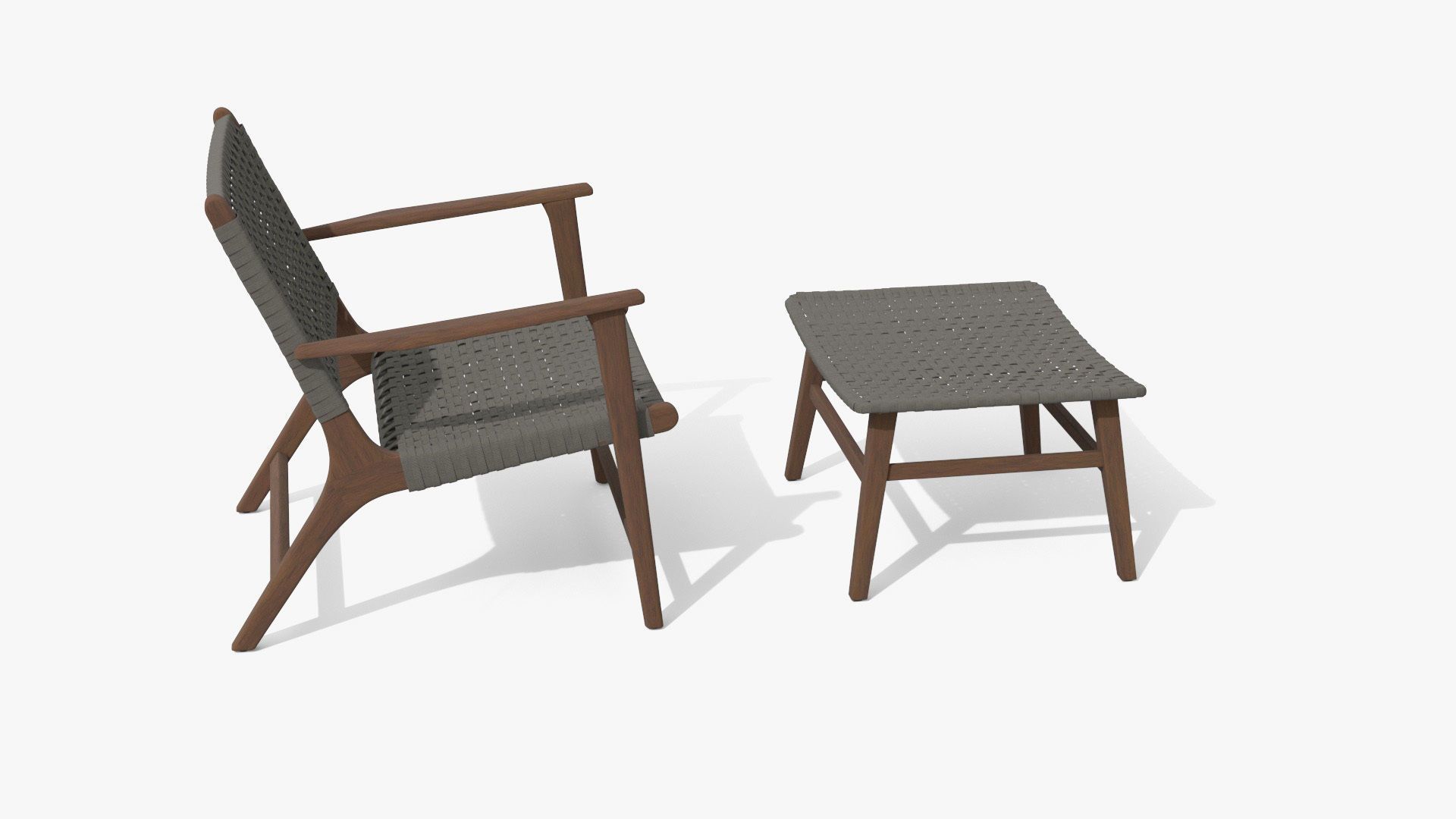 Reni Freckle Gray Lounge Chair Low-poly 3D model_24