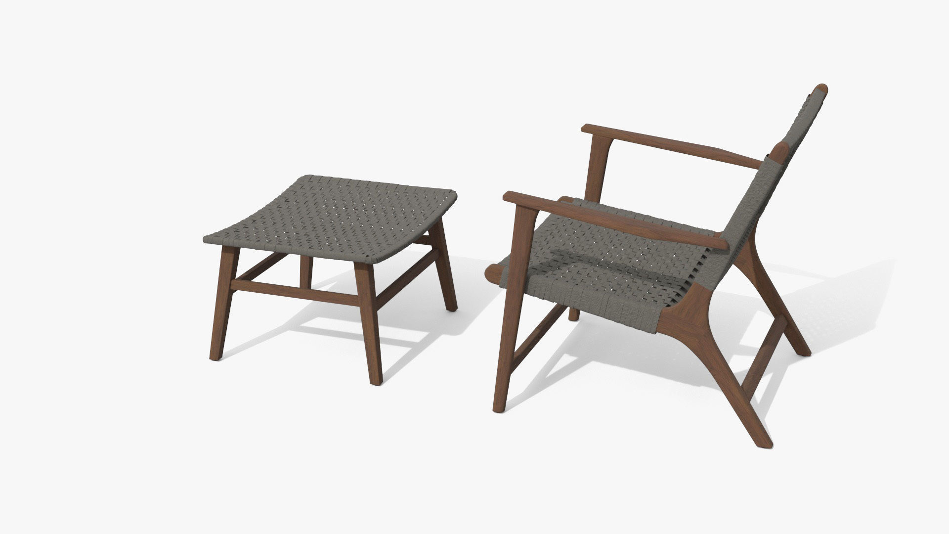Reni Freckle Gray Lounge Chair Low-poly 3D model_29