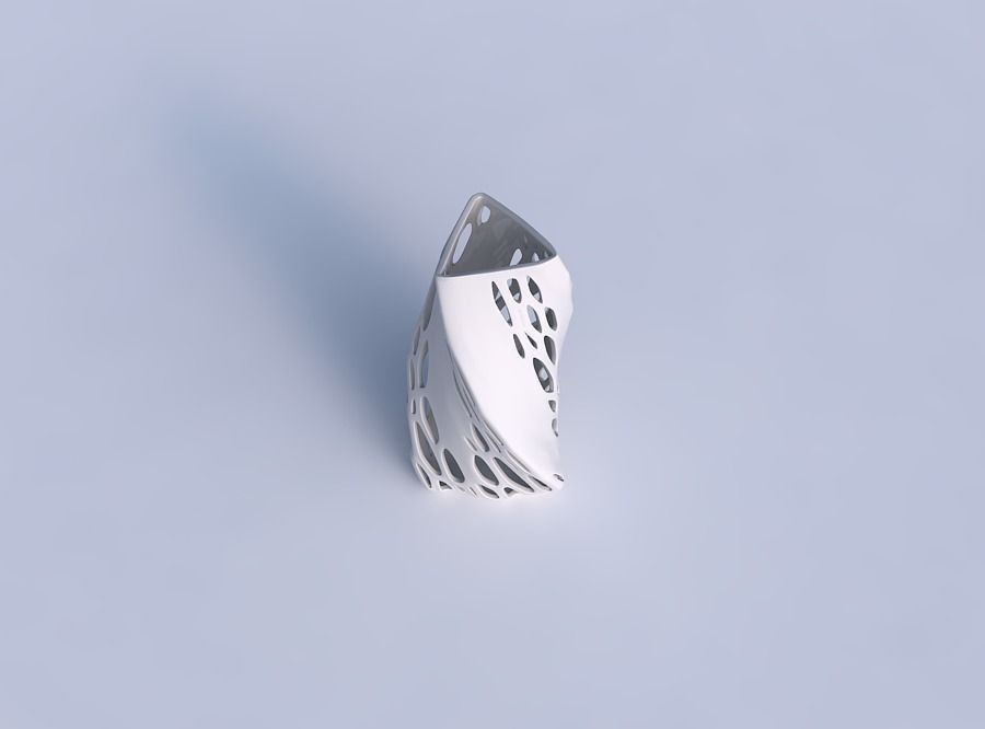 Vase twist triangle with organic lattice and solid centers 3D print model_1