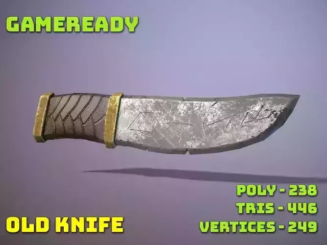 Low poly old knife - Game-ready asset - FPS
