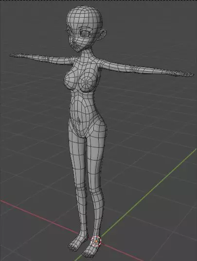 ANIME base mesh Free 3D model_0