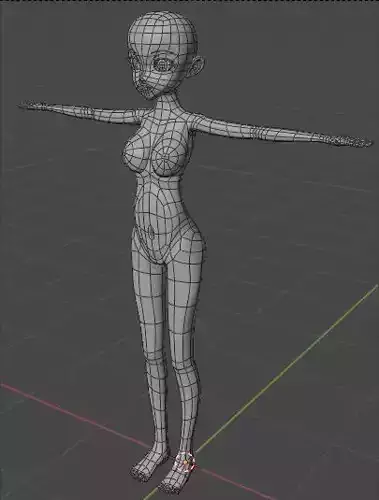ANIME base mesh Free 3D model