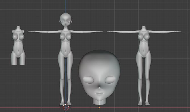 ANIME base mesh Free 3D model_1