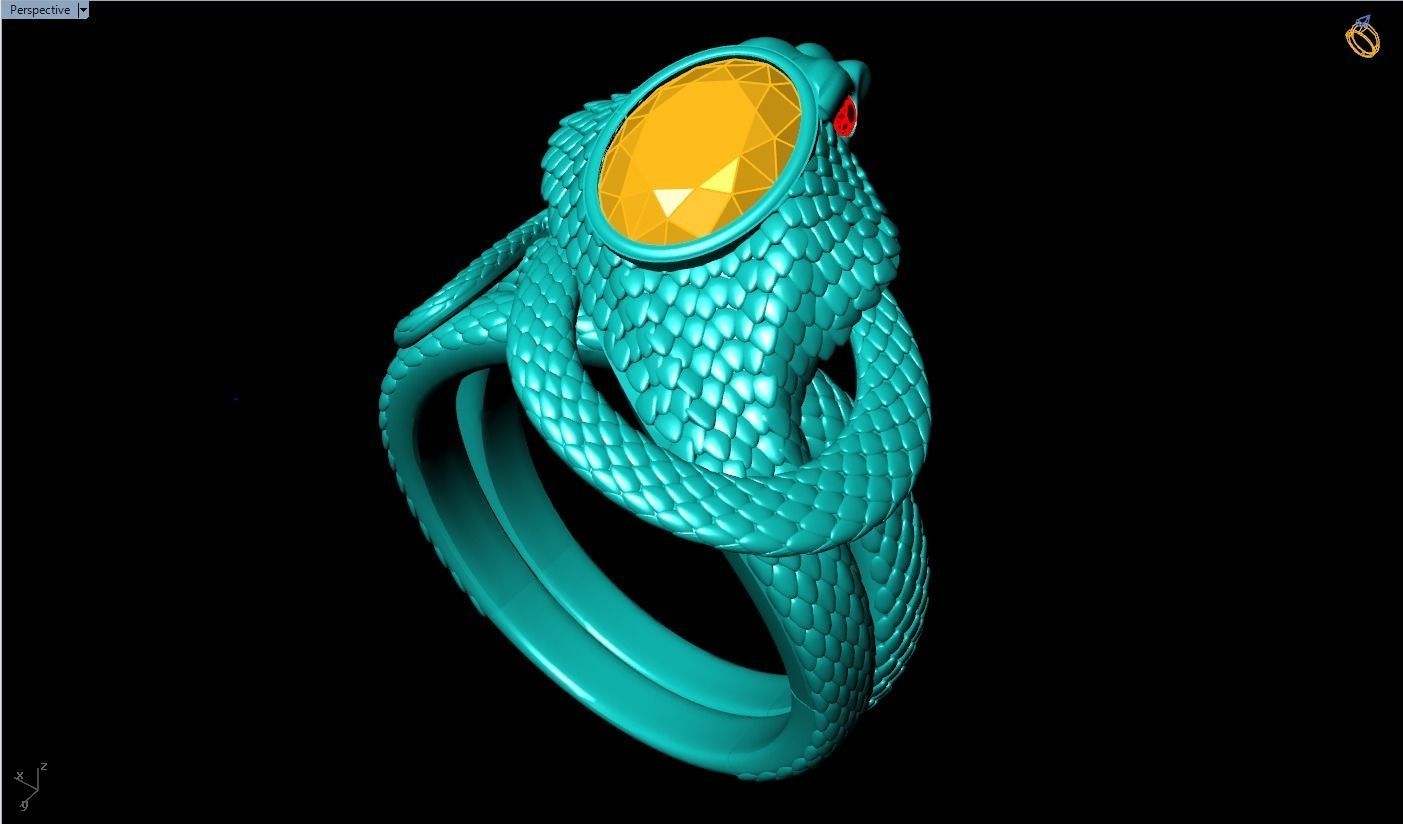 Snake ring - Cobra ring - Mens ring - N215 3D print model_13