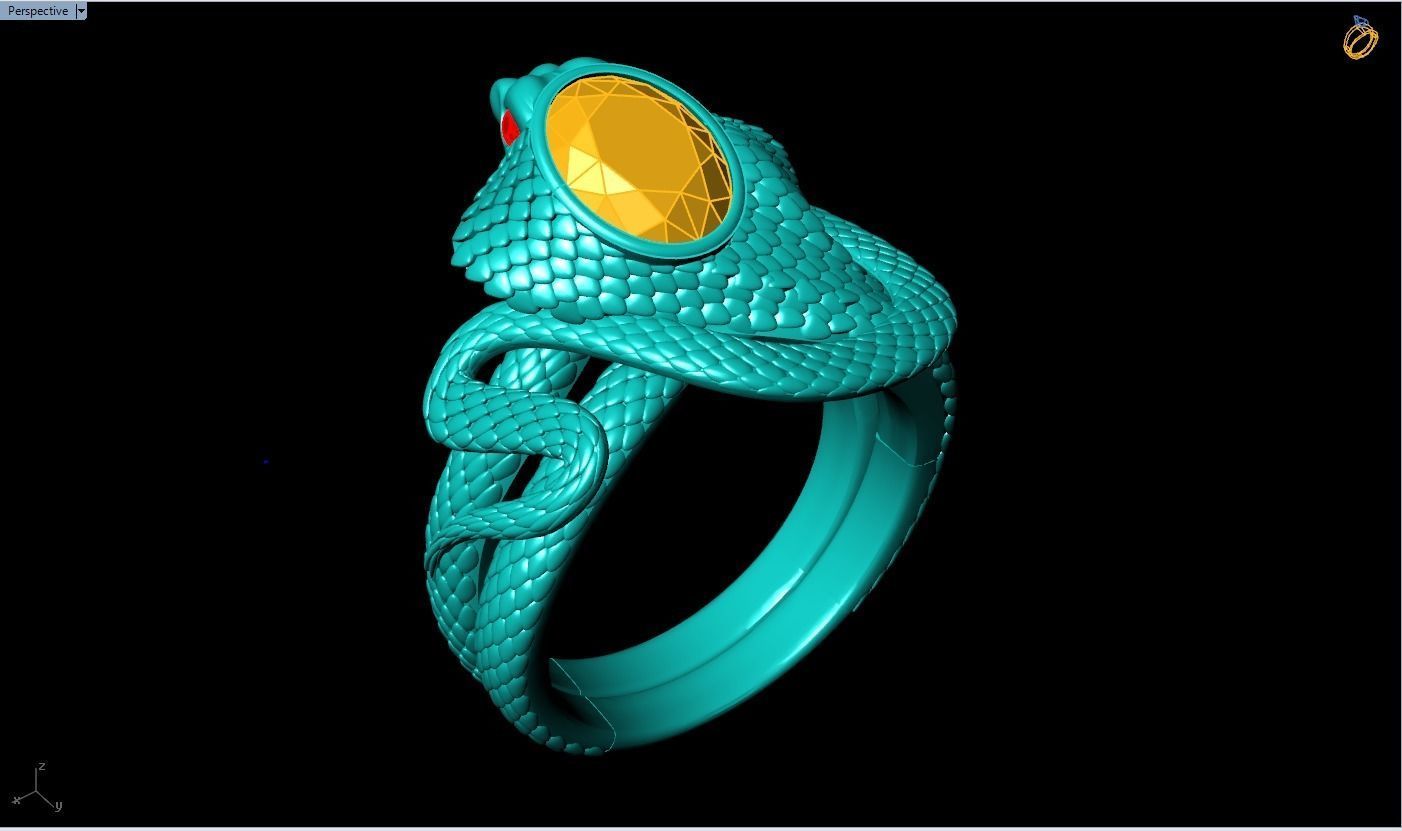 Snake ring - Cobra ring - Mens ring - N215 3D print model_12