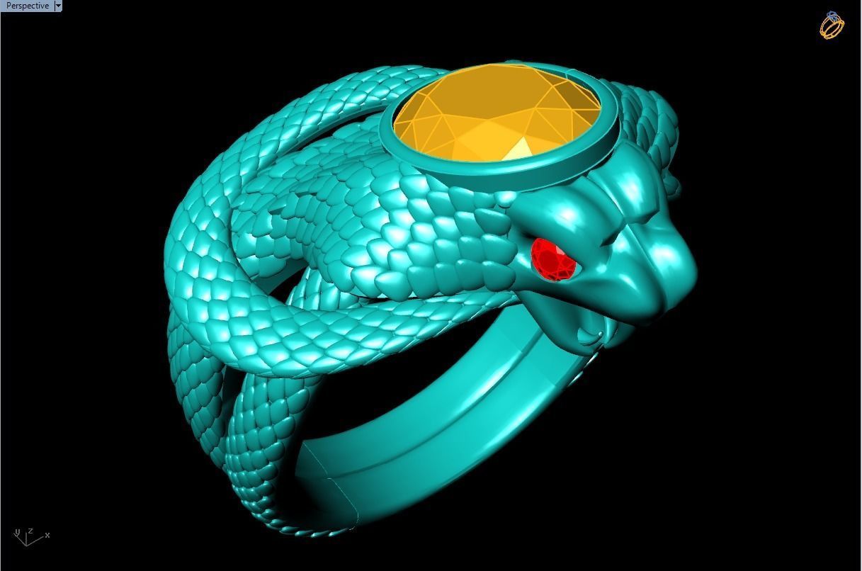 Snake ring - Cobra ring - Mens ring - N215 3D print model_9