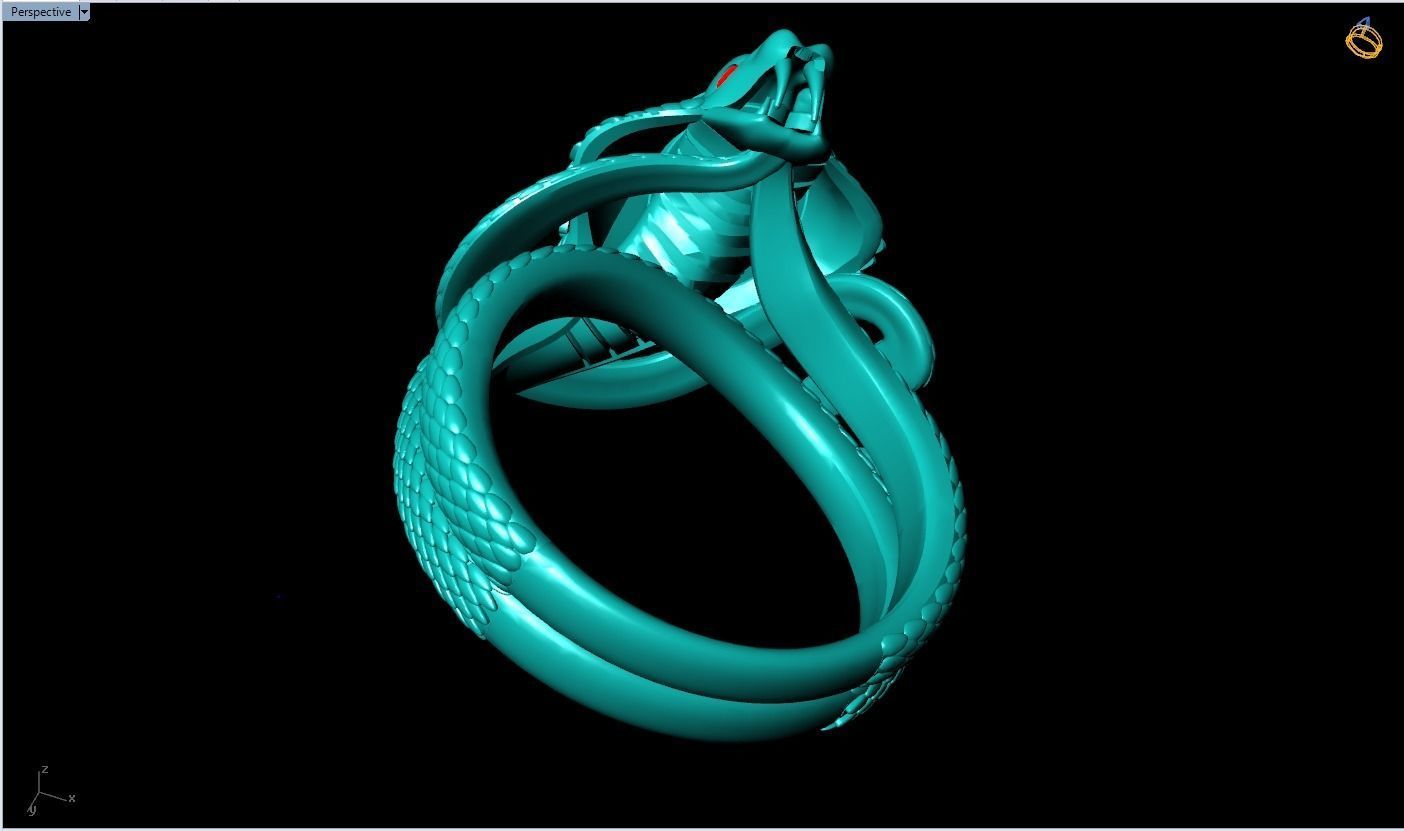 Snake ring - Cobra ring - Mens ring - N215 3D print model_14