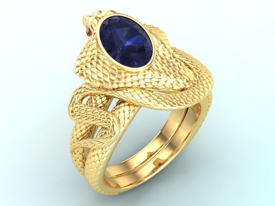 Snake ring - Cobra ring - Mens ring - N215 3D print model_4