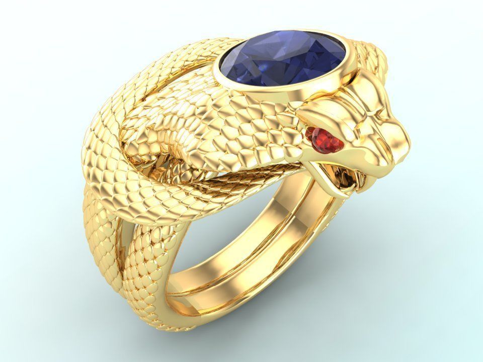 Snake ring - Cobra ring - Mens ring - N215 3D print model_2
