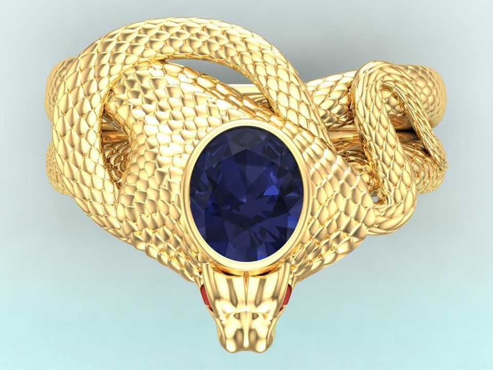 Snake ring - Cobra ring - Mens ring - N215 3D print model_6