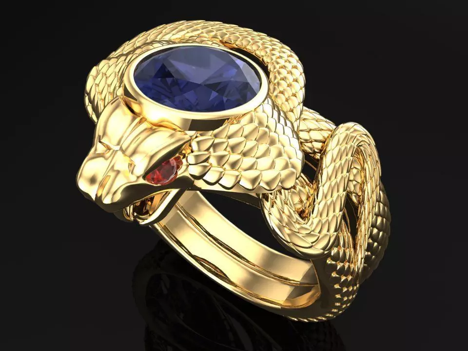 Snake ring - Cobra ring - Mens ring - N215 3D print model_0
