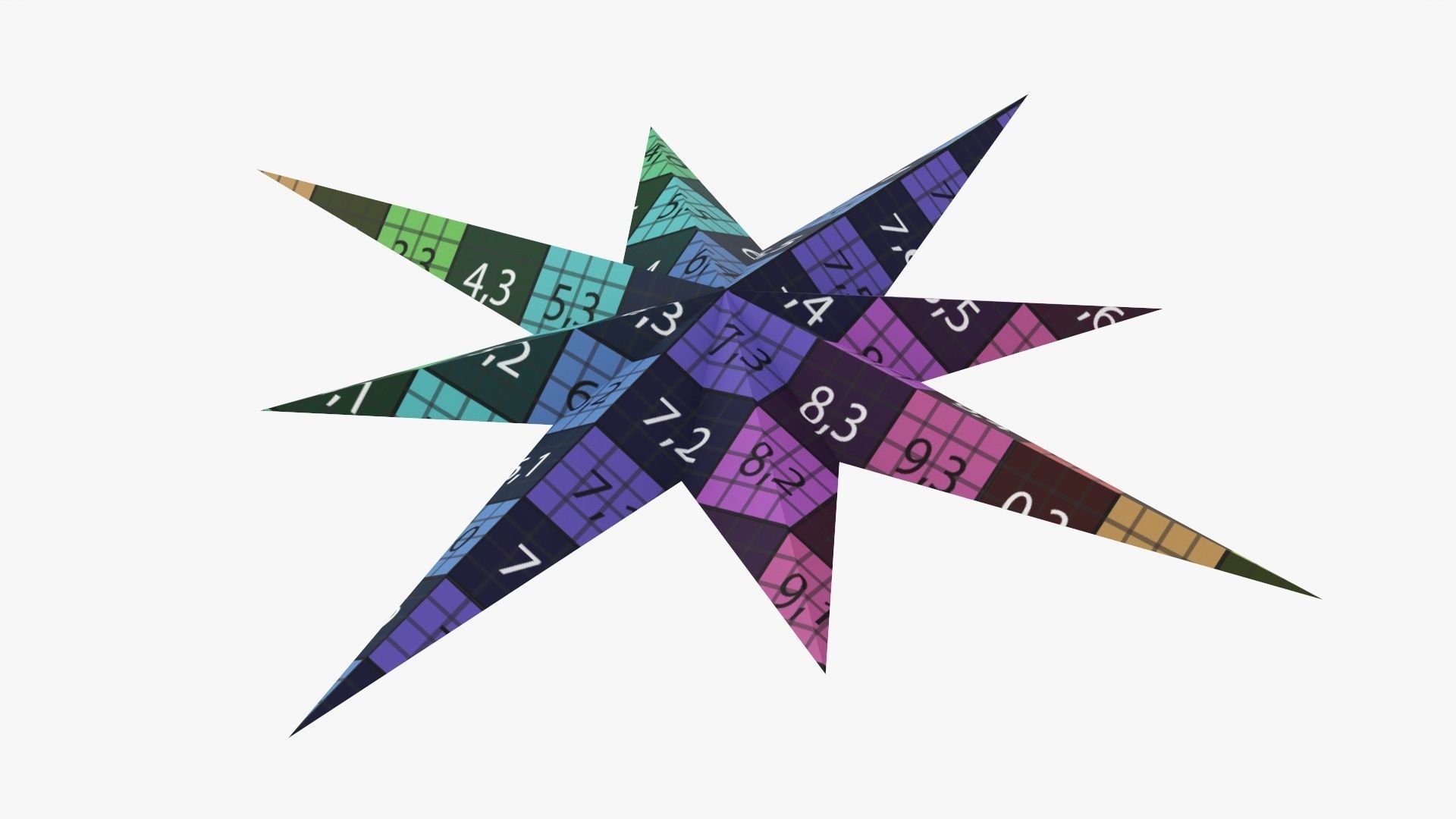 Gold star Christmas 3D model_10