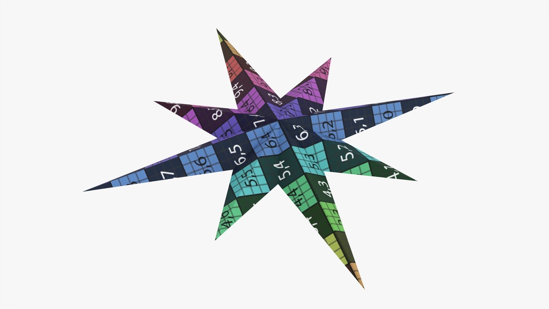 Gold star Christmas 3D model_9