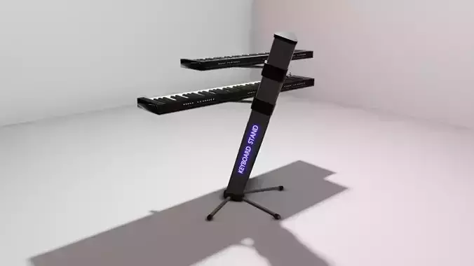 Keyboard Stand with lighting logo Low-poly 3D model