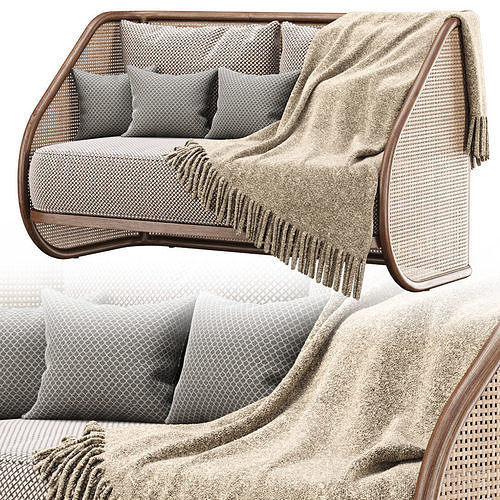 Carry rattan loveseat IK11  3D model