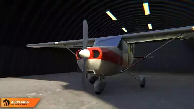 Airplanes - airport with props Low-poly 3D model