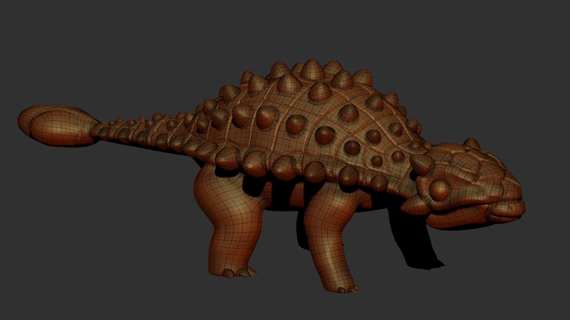 Ankylosaurus Cartoon Dinosaur 3D print model_9