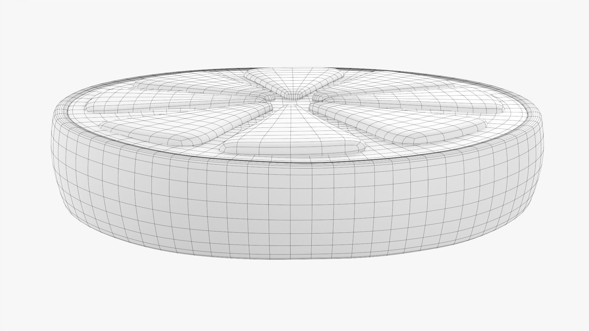 Orange slice stylized 02 3D model_6