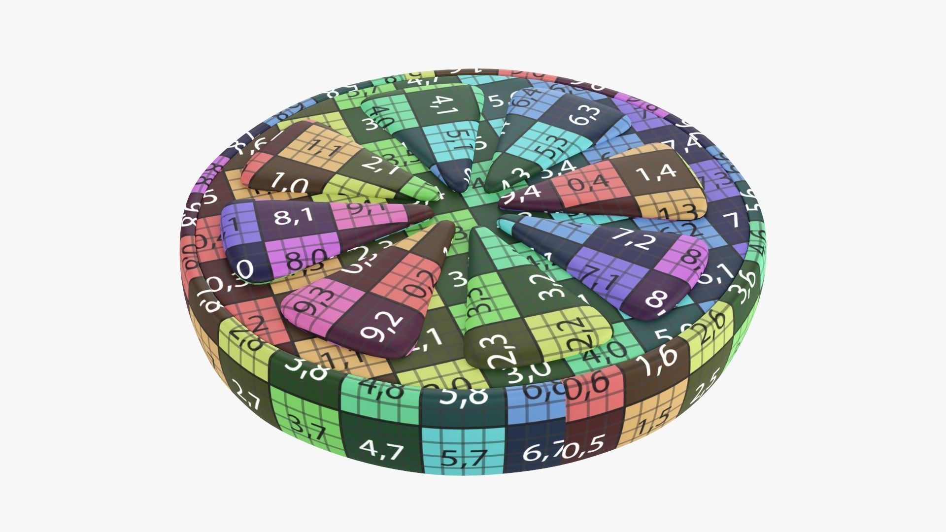 Orange slice stylized 02 3D model_8