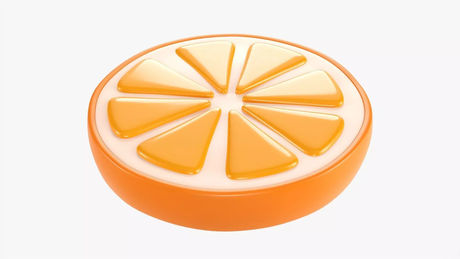 Orange slice stylized 02 3D model_0