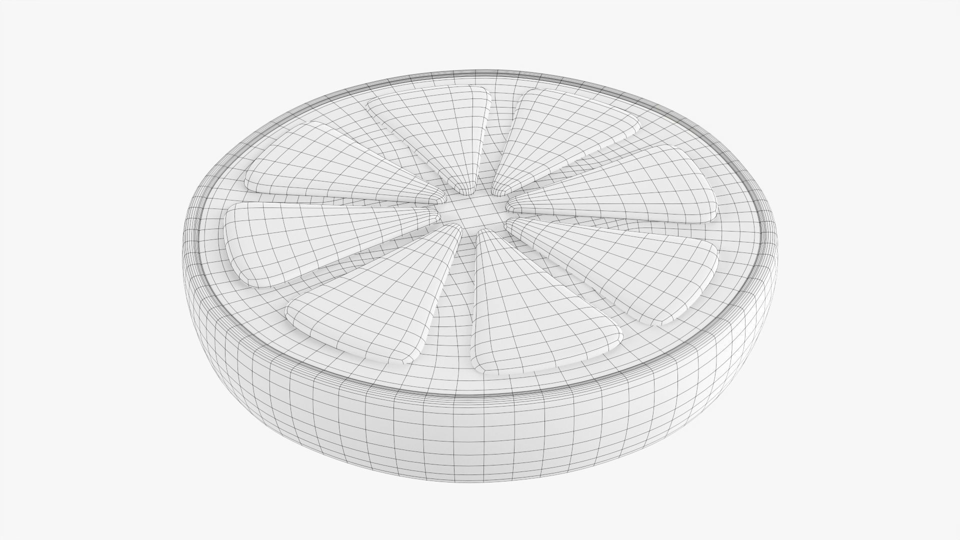 Orange slice stylized 02 3D model_5