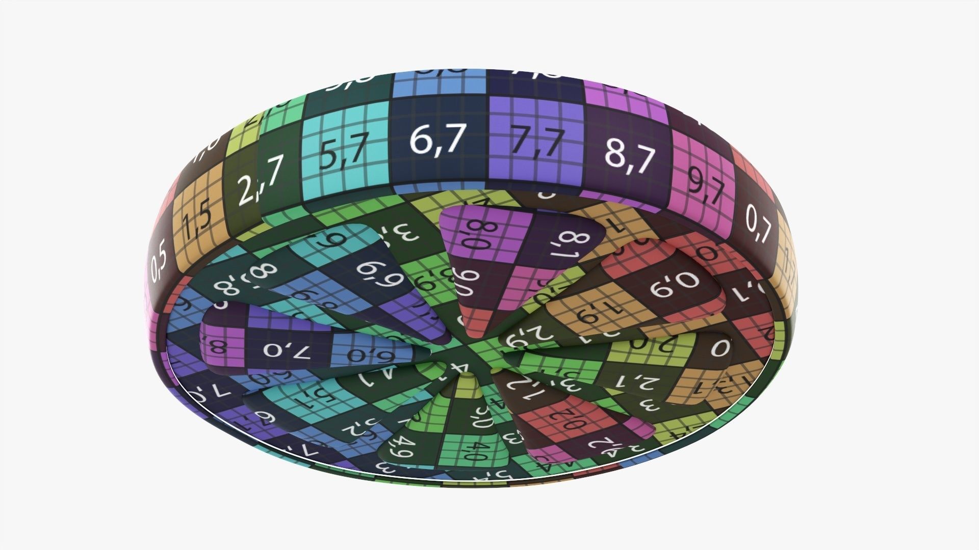 Orange slice stylized 02 3D model_10