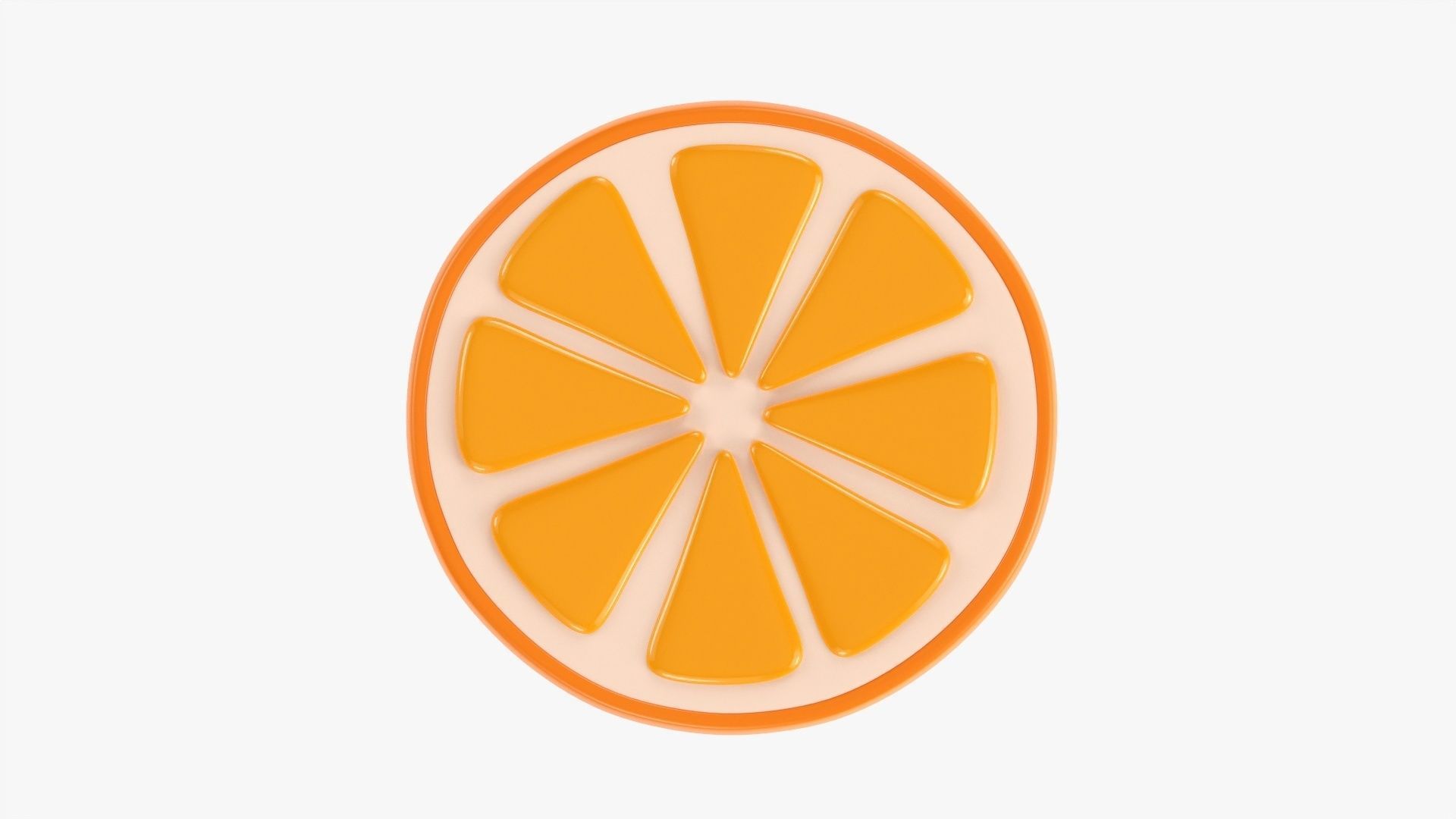 Orange slice stylized 02 3D model_4