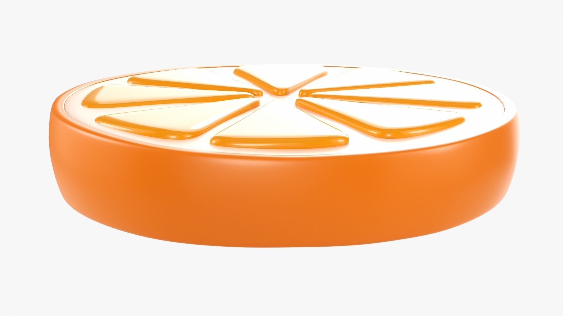 Orange slice stylized 02 3D model_1