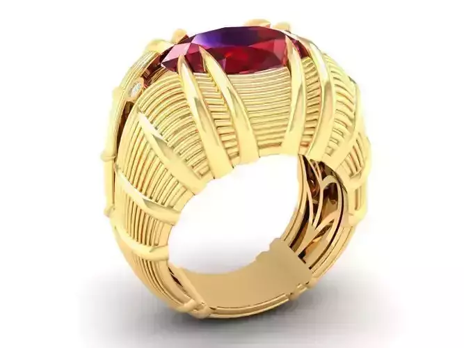 Luxury Ruby Cabochon Statement Ring for Men  206