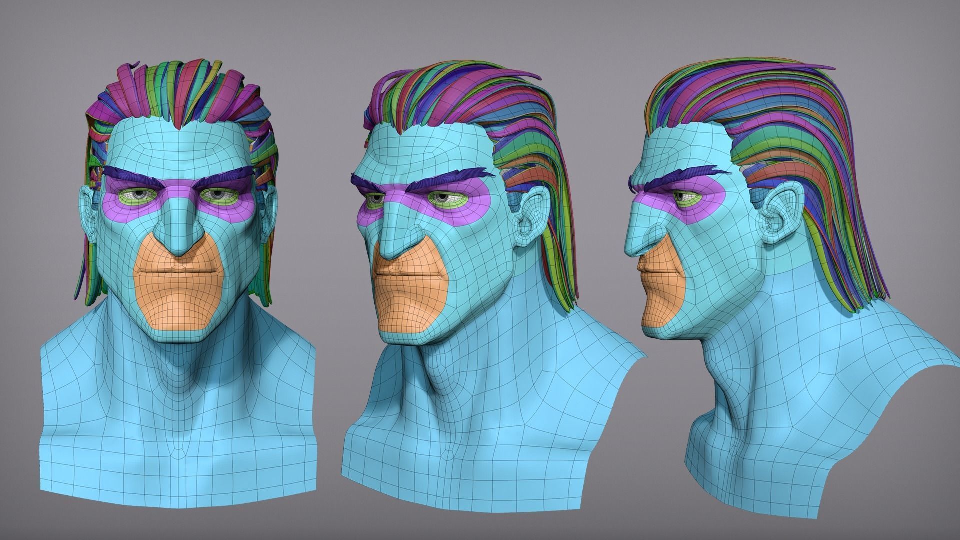 Cartoon male character Vito base mesh 3D model_3