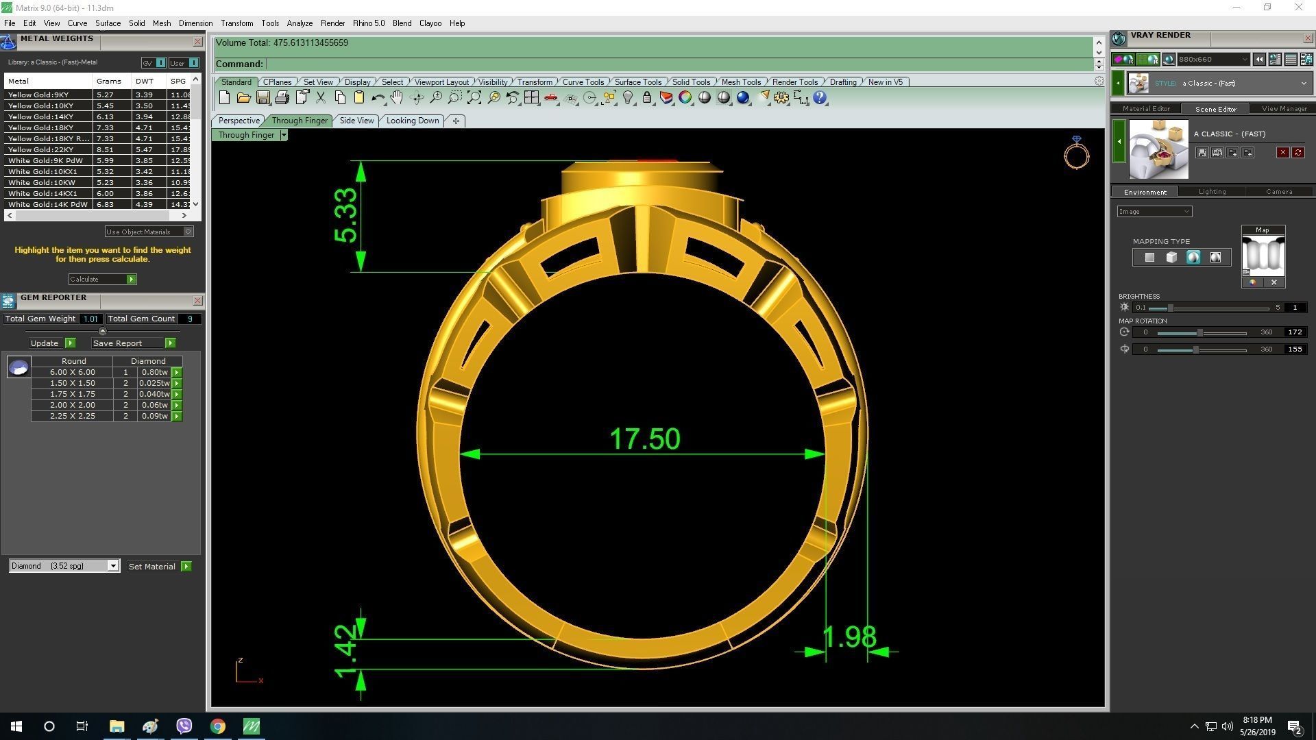 Modern Hollow Frame Red Gemstone Men Ring 3D Model 208 3D print model_6