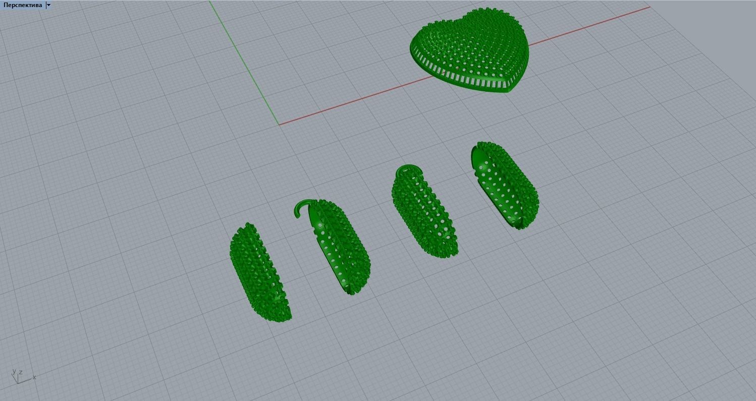 Heart pendant on a chain 3D print model_7